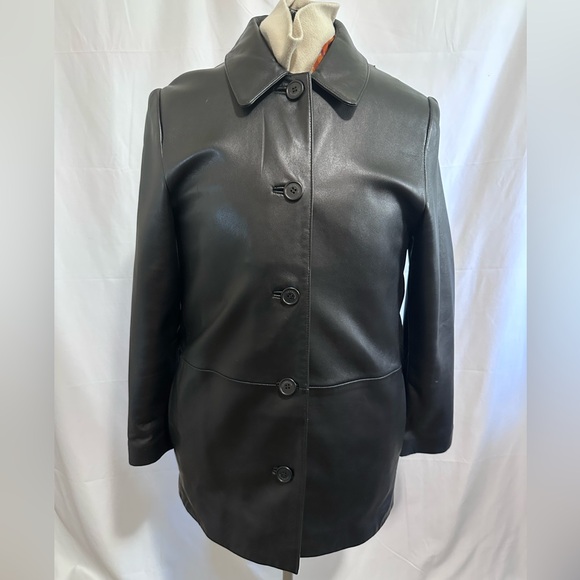 Vintage Liz Claiborne Leather Jacket Size Medium - Picture 1 of 8